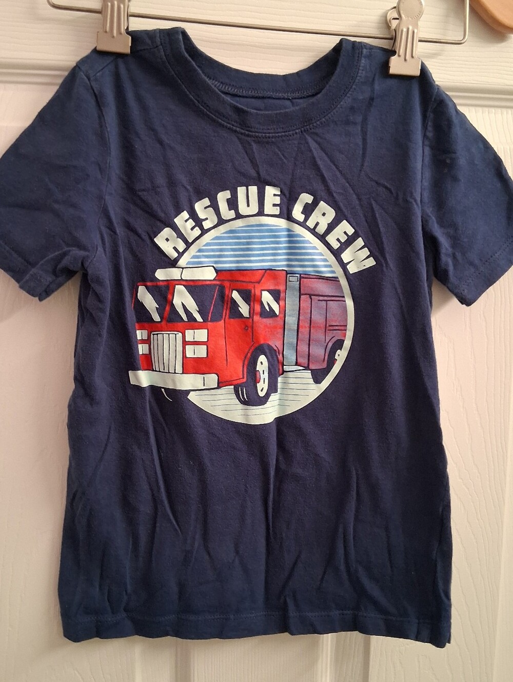 Carters Fire Truck T Shirt 5T Navy Blue